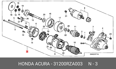 Máy Đề Honda Cr-V Mã phụ tùng 31200RZA003