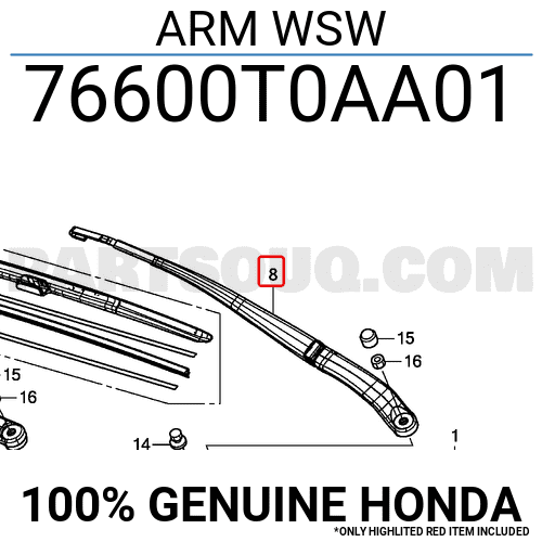 Cần Gạt Mưa Dài Honda Cr-V Mã phụ tùng 76600T0AA01