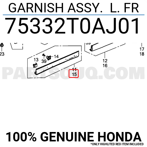 Ốp Cánh Cửa Trước Trái Honda Cr-V Mã phụ tùng 75332T0AJ01