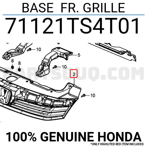 Ca Lăng Honda Cr-V Mã phụ tùng 71121T0NT01ZA