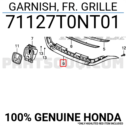 Nẹp Mạ Ca Lăng Số 4 Honda Cr-V Mã phụ tùng 71127T0NT01