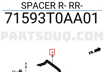 Nẹp Cài Cản Sau Phải Honda Cr-V Mã phụ tùng 71593T0AA01