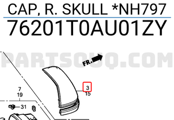 Ốp Gương Có Xin An Phải Honda Cr-V Mã phụ tùng 76201T0AU01ZQ