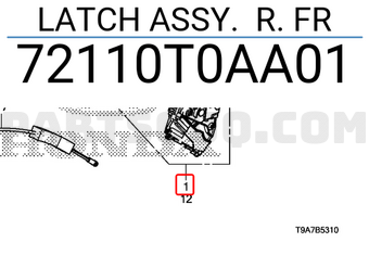 Ổ Khóa Ngầm Cánh Cửa Trước Phải Honda Cr-V Mã phụ tùng 72110T0AA01