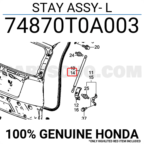 Ti Trống Cửa Hậu Trái Honda Cr-V Mã phụ tùng 74870T0A003