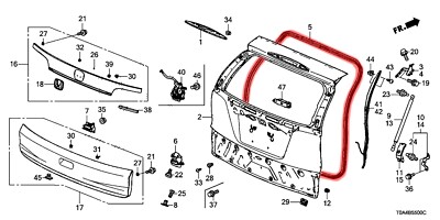 Gioăng Thành Cánh Cửa Hậu Honda Cr-V Mã phụ tùng 74440T0AJ01