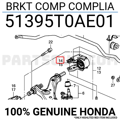 Cao Su Đầu Càng Phải Honda Cr-V Mã phụ tùng 51395T0AE01