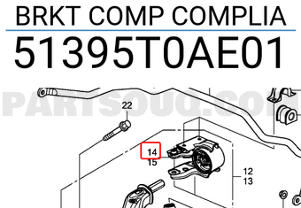 Cao Su Đầu Càng Phải Honda Cr-V Mã phụ tùng 51395T0AE01