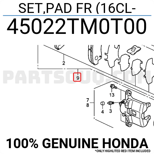 Má Phanh Trước Honda City Mã phụ tùng 45022TM0T00