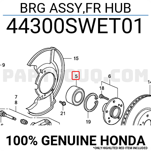 Bi May Ơ Trước Honda Cr-V Mã phụ tùng 44300SWET01