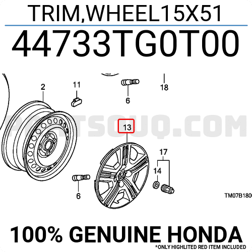 Ốp Lazang Sắt 15 Inh Honda City Mã phụ tùng 44733TG0T00
