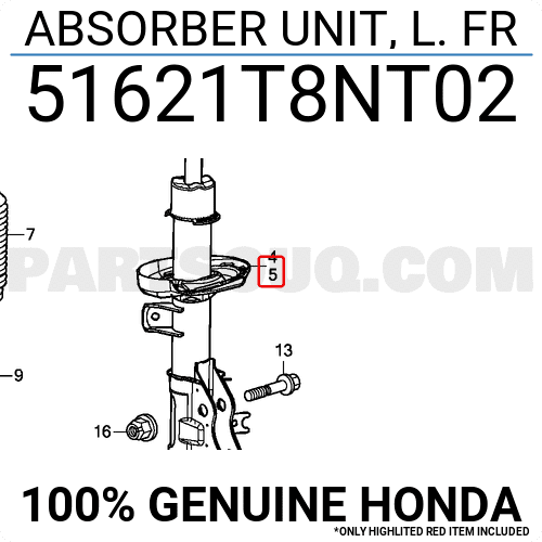 Giảm Xóc Trước Trái Honda Cr-V Mã phụ tùng 51621TFAT02