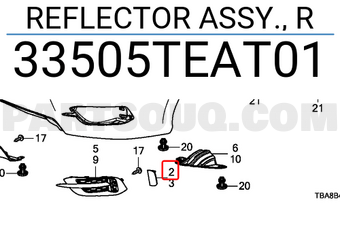 Đèn Phản Quang Cản Sau Phải Honda City Mã phụ tùng 33505T9AJ01