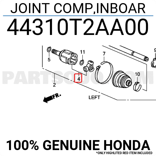 Đầu Láp Ngoài Honda Cr-V Mã phụ tùng 44310T2AA00