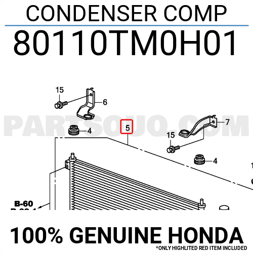 Giàn Nóng Honda City Mã phụ tùng 80110TM0H01