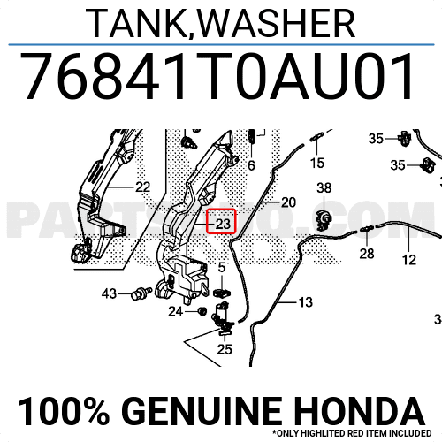 Bình Nước Rửa Kính Honda Cr-V Mã phụ tùng 76841T0AU01