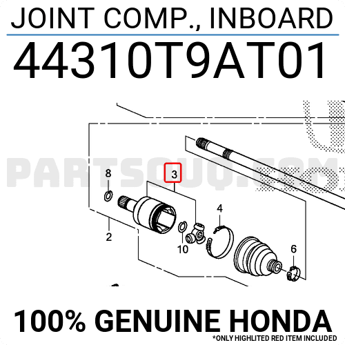 Đầu Láp Trong Honda City Mã phụ tùng 44310T9AT01