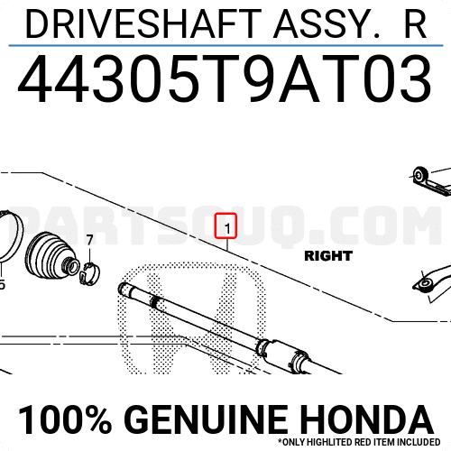 Cây Láp Phải Honda City Mã phụ tùng 44305T9AT03