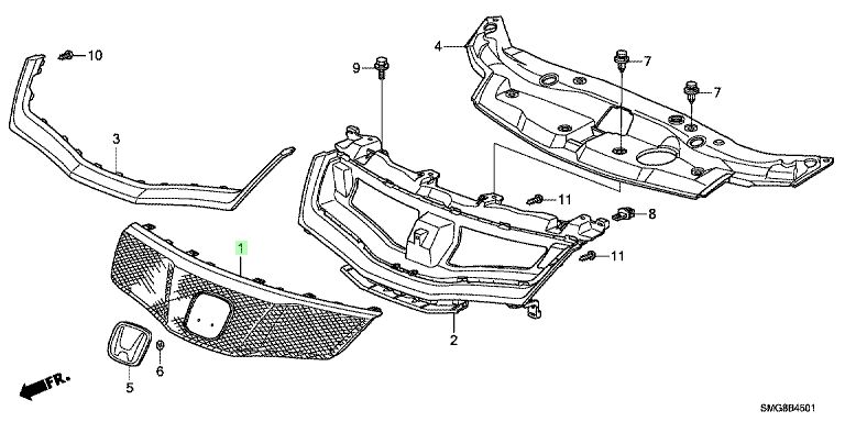 Ca Lăng Honda Civic Mã phụ tùng 71121SMGE61