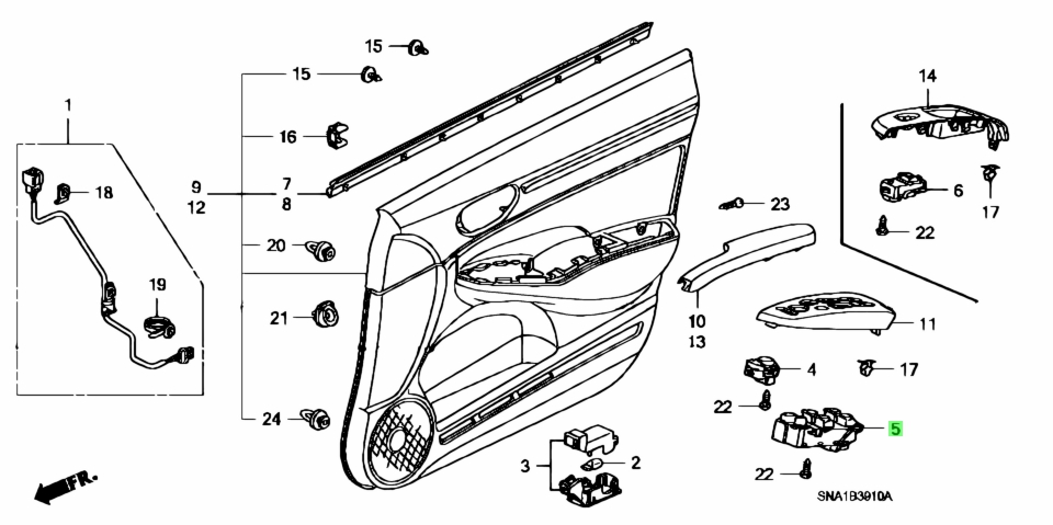 Công Tắc Lên Xuống Kính Tổng Có Auto Honda Civic OEM 35750snbj01-oe