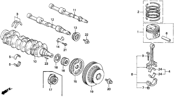 Bộ Bạc Biên Balie Honda Accord Mã phụ tùng 13211P13014