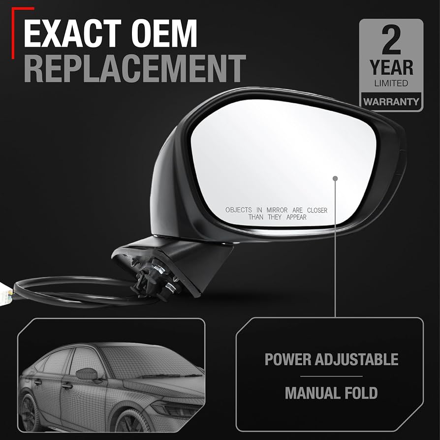 Gương Chiếu Hậu Phải 3 Giắc Điện Honda City Mã phụ tùng 76208T9JH01