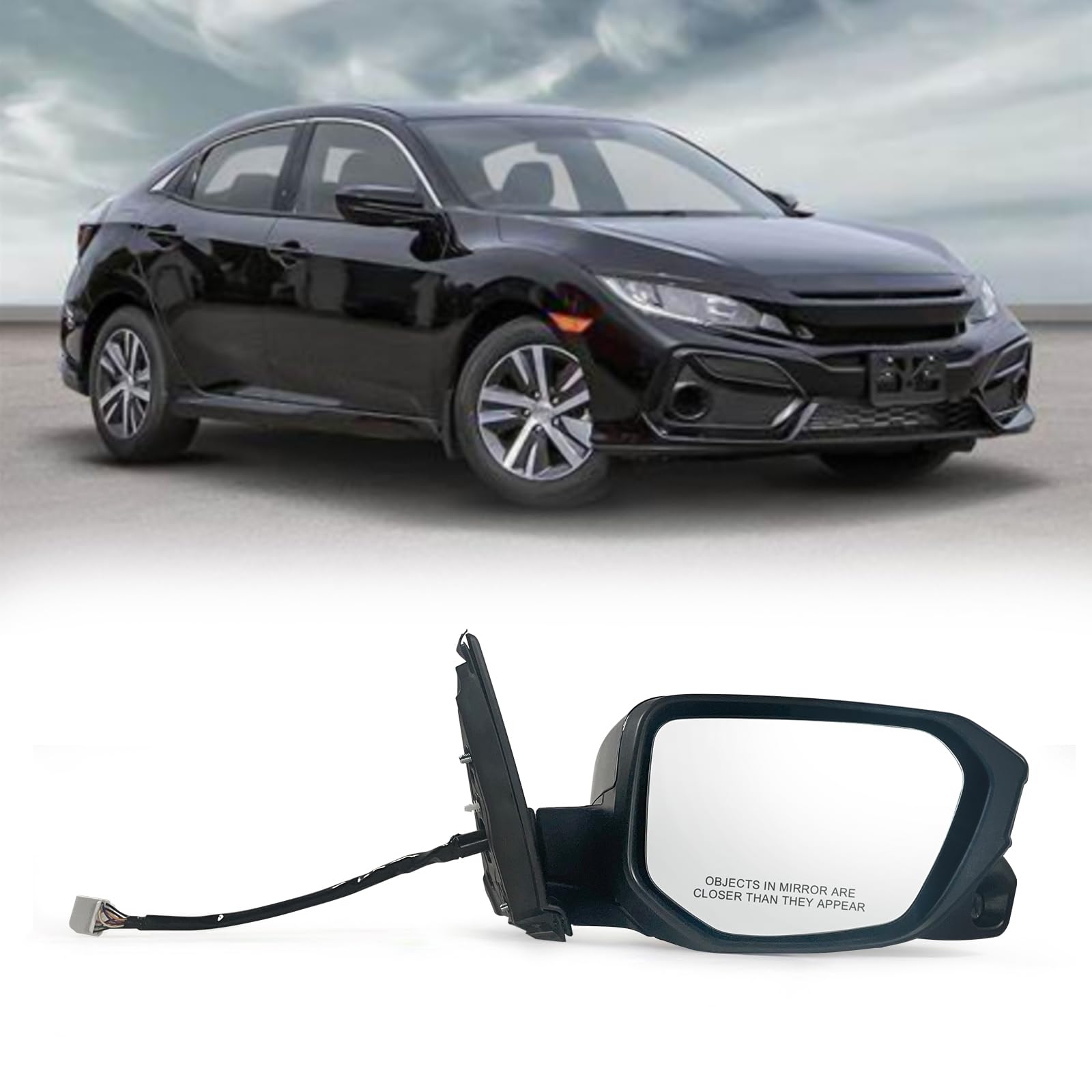 Gương Chiếu Hậu Phải 5 Giắc Điện Honda City Mã phụ tùng 76208T9JH21