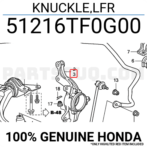 Ngõng May Ơ Trước Trái Honda City Mã phụ tùng 51216TF0G00