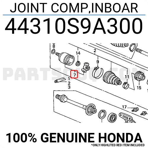 Đầu Láp Trong Trái 2.0 Honda Civic Mã phụ tùng 44310SNA300