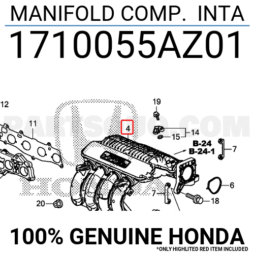 Cổ Hút Honda City Mã phụ tùng 1710055AZ01