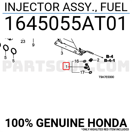 Kim Phun Honda City Mã phụ tùng 1645055AT01