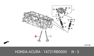 Xupap Xả Honda City Mã phụ tùng 14721RB0000