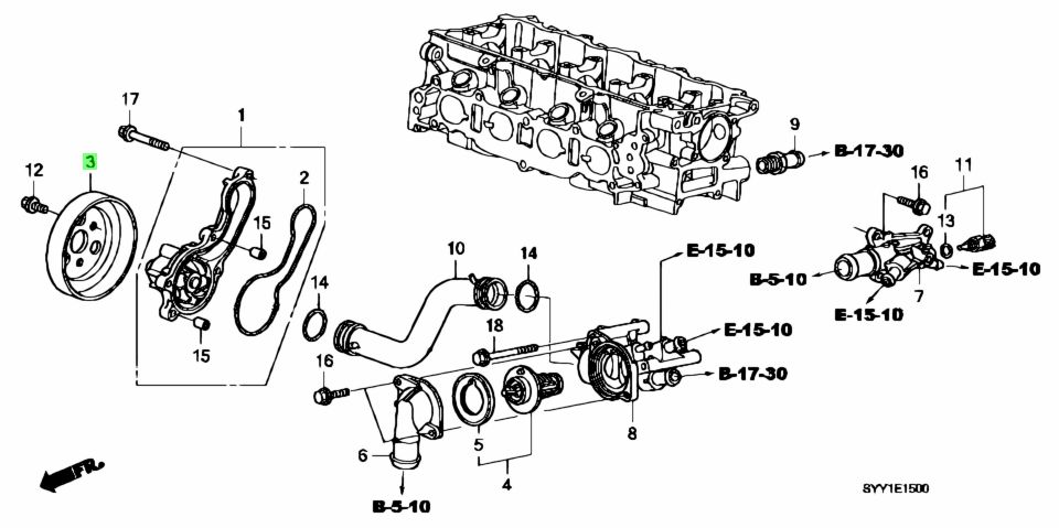 Buly Bơm Nước Động Cơ Honda City Mã phụ tùng 19224RB0000