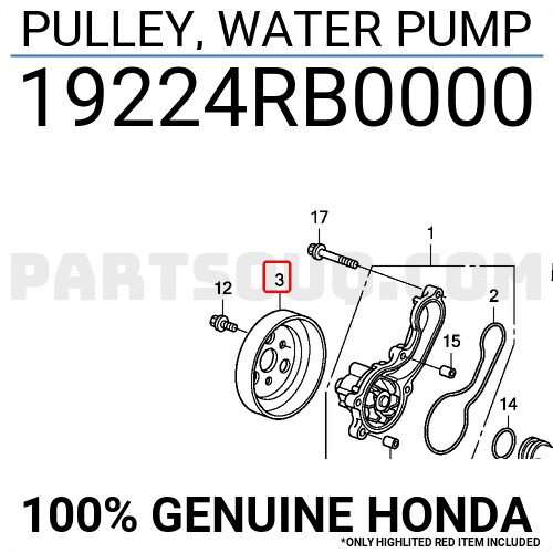 Buly Bơm Nước Động Cơ Honda City Mã phụ tùng 19224RB0000