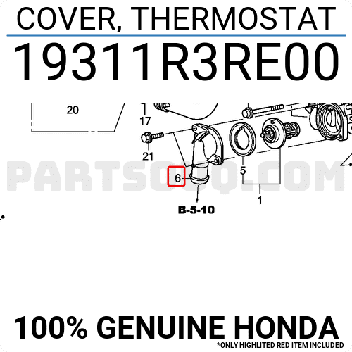 Vỏ Van Hằng Nhiệt Honda City Mã phụ tùng 19311R3RE00