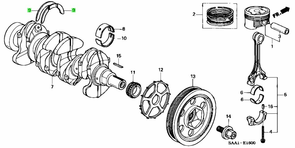 Căn Dọc Trục Cơ Honda City Mã phụ tùng 13331REAZ01