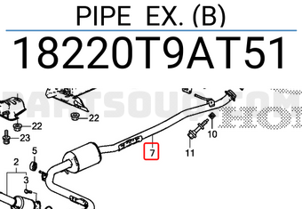 Ống Xả Đoạn Giữa Honda City Mã phụ tùng 18220T9AT51