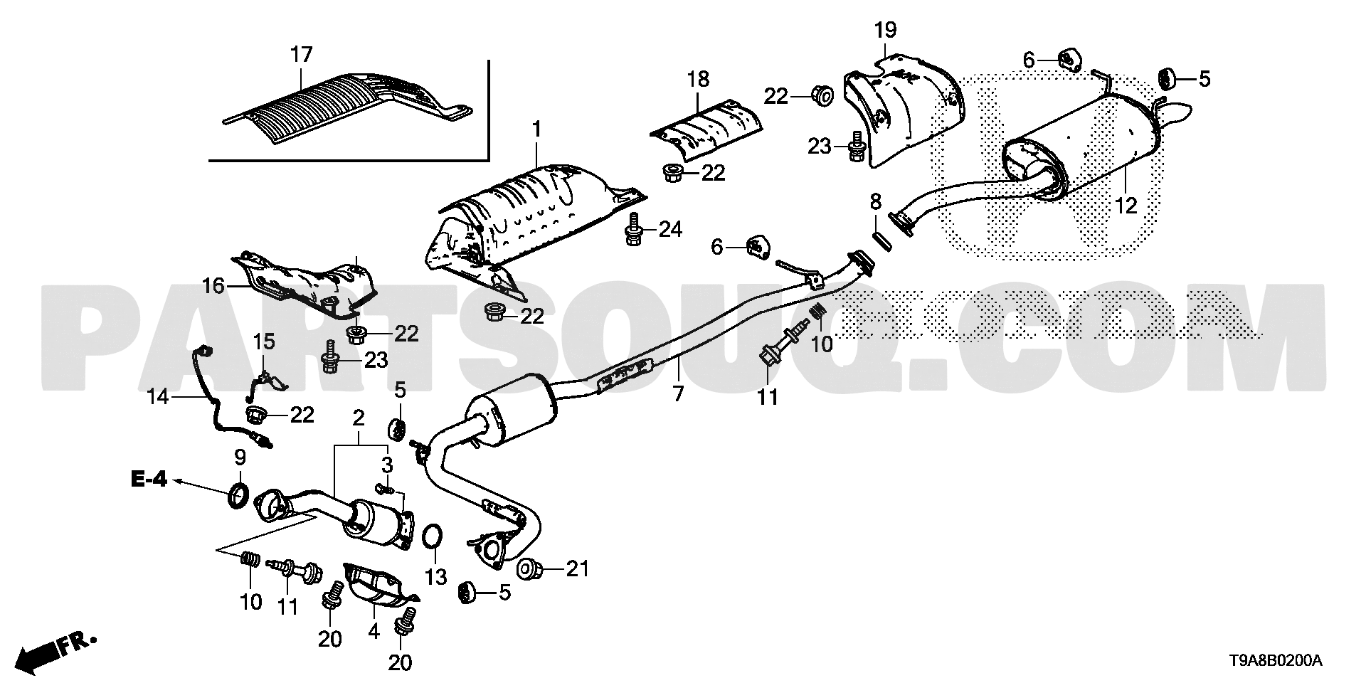 Ống Xả Đoạn Giữa Honda City Mã phụ tùng 18220T9AT51