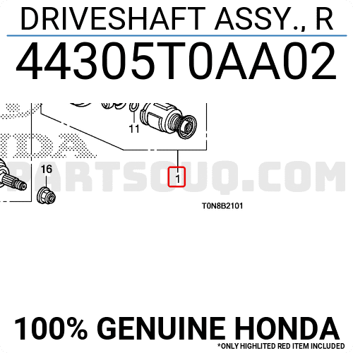 Cây Láp Phải 2.4At Honda Cr-V Mã phụ tùng 44305T0AA02