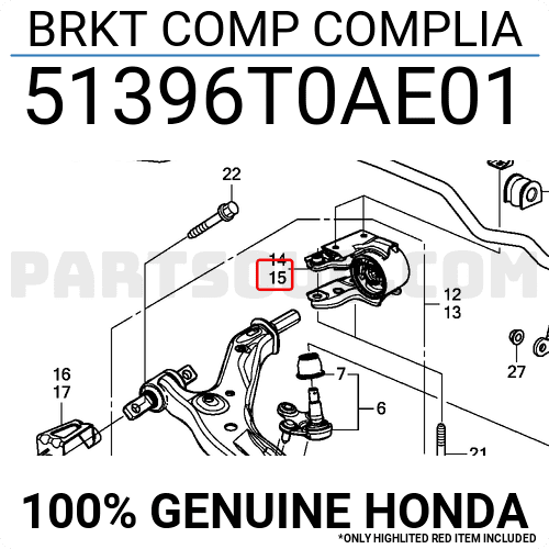 Cao Su Đầu Càng Trái Honda Cr-V Mã phụ tùng 51396T0AE01