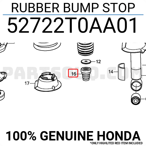 Tăm Bông Giảm Xóc Sau Honda Cr-V Mã phụ tùng 52722T0AA01