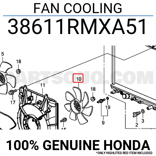 Cánh Quạt 7 Cánh Honda Cr-V Mã phụ tùng 38611RMXA51