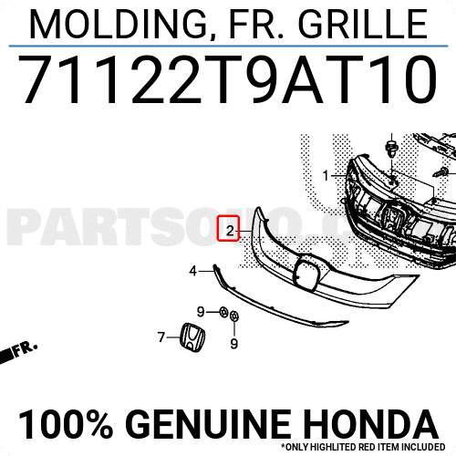 Nẹp Mạ Ca Lăng - To Honda City Mã phụ tùng 71122T9AT10