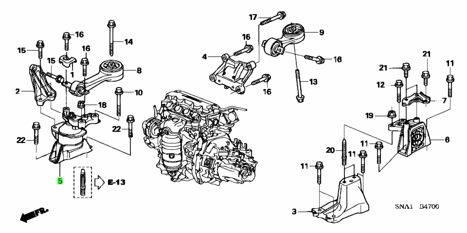 Chân Máy Thủy Lực Honda Civic OEM 50820SNBJ01-OE