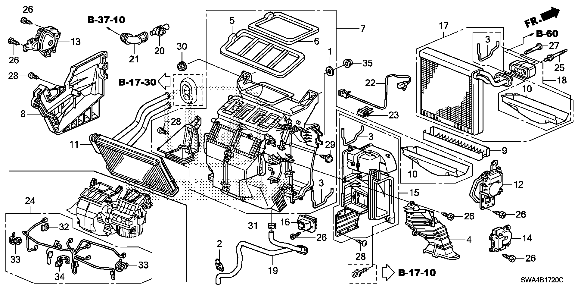 Giàn Lạnh Trong Xe Honda Cr-V OEM 80211SWAA03-Formula