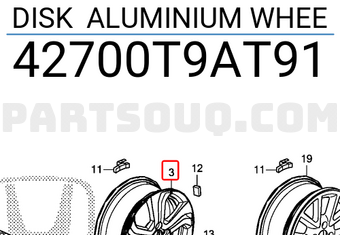 Lazang 16 Đúc Inh Honda City Mã phụ tùng 42700T9NT91