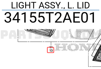 Đèn Hậu Miếng Trong Trái Honda Accord Mã phụ tùng 34155T2AE01