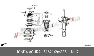 Giảm Xóc Trước Phải Honda Accord Mã phụ tùng 51611T2M325