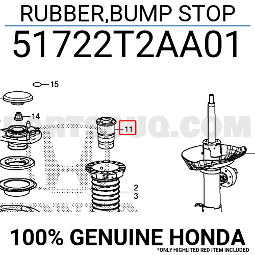 Tăm Bông Giảm Xóc Trước Honda Accord Mã phụ tùng 51722T2MT01
