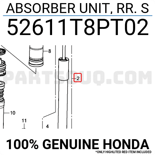 Giảm Xóc Sau Honda Accord Mã phụ tùng 52611T2MT02